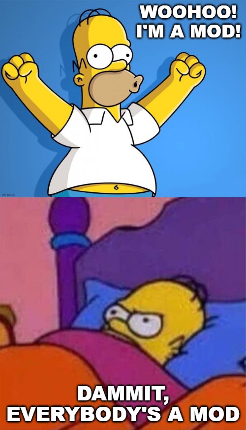 Everyones A Mod Woohoo Homer Simpson Memes Gifs Imgflip