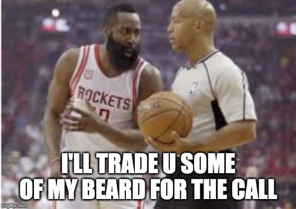 Harden Be Like | I'LL TRADE U SOME OF MY BEARD FOR THE CALL | image tagged in sports | made w/ Imgflip meme maker