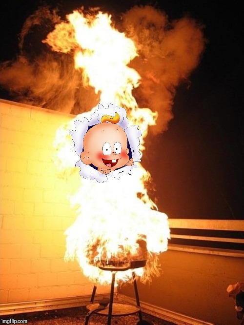 BBQ Grill on Fire | image tagged in bbq grill on fire | made w/ Imgflip meme maker