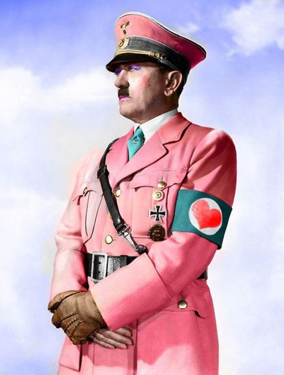 Hitler in Pink Blank Meme Template