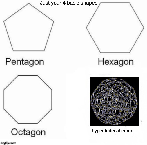 Pentagon Hexagon Octagon Meme | Just your 4 basic shapes; hyperdodecahedron | image tagged in memes,pentagon hexagon octagon | made w/ Imgflip meme maker