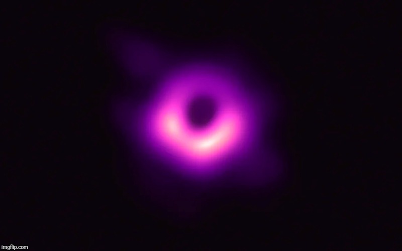 Pink Black Hole M87 | image tagged in pink black hole | made w/ Imgflip meme maker