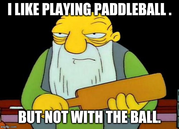 That's a paddlin' Meme | I LIKE PLAYING PADDLEBALL . BUT NOT WITH THE BALL. | image tagged in memes,that's a paddlin' | made w/ Imgflip meme maker