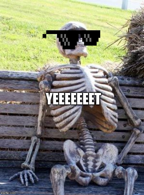 Waiting Skeleton | YEEEEEEET | image tagged in memes,waiting skeleton | made w/ Imgflip meme maker