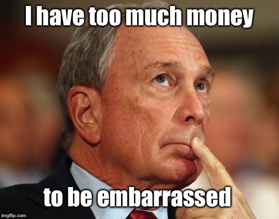 Mike Bloomberg | I have too much money to be embarrassed | image tagged in mike bloomberg | made w/ Imgflip meme maker