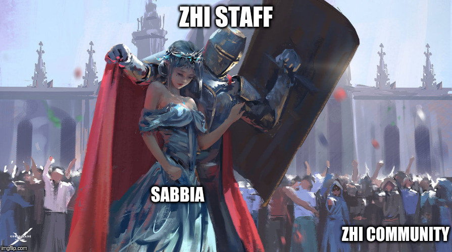 Knight Protecting Princess | ZHI STAFF; SABBIA; ZHI COMMUNITY | image tagged in knight protecting princess | made w/ Imgflip meme maker