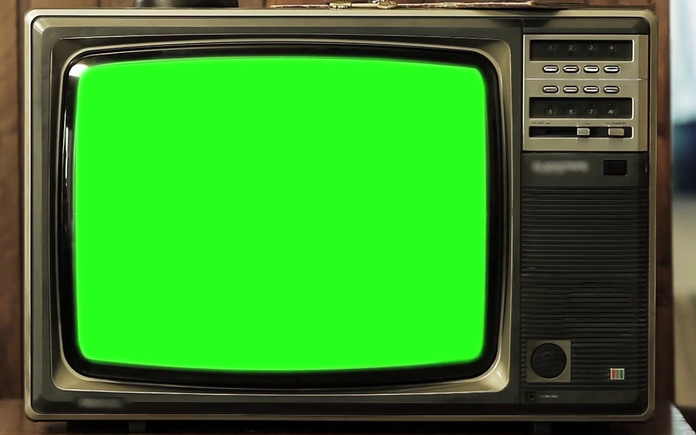 Retro TV Green Screen Blank Meme Template