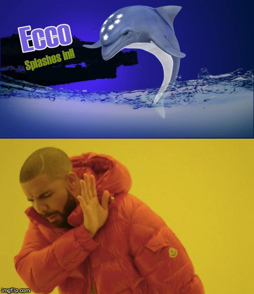 no thanks | image tagged in drake,dolphin | made w/ Imgflip meme maker
