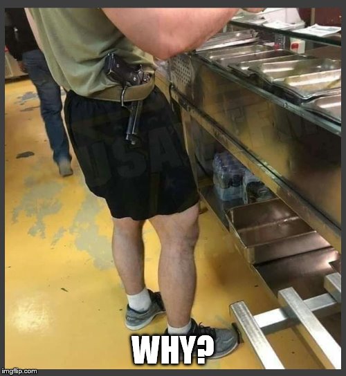 he's going to shoot his foot | WHY? | image tagged in guns,fail | made w/ Imgflip meme maker