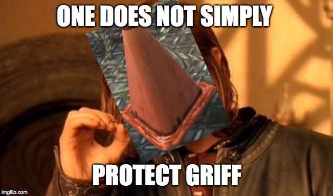 rvb meme | ONE DOES NOT SIMPLY; PROTECT GRIFF | image tagged in memes,one does not simply,rvb | made w/ Imgflip meme maker