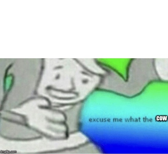 Excuse me wtf blank template | COW | image tagged in excuse me wtf blank template | made w/ Imgflip meme maker