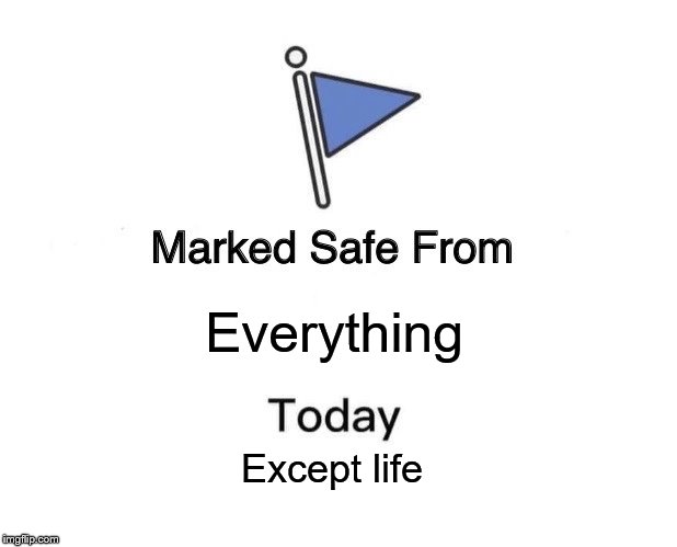 Marked Safe From Meme | Everything; Except life | image tagged in memes,marked safe from | made w/ Imgflip meme maker