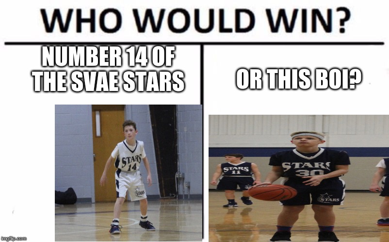 Who Would Win? Meme | NUMBER 14 OF THE SVAE STARS; OR THIS BOI? | image tagged in memes,who would win | made w/ Imgflip meme maker