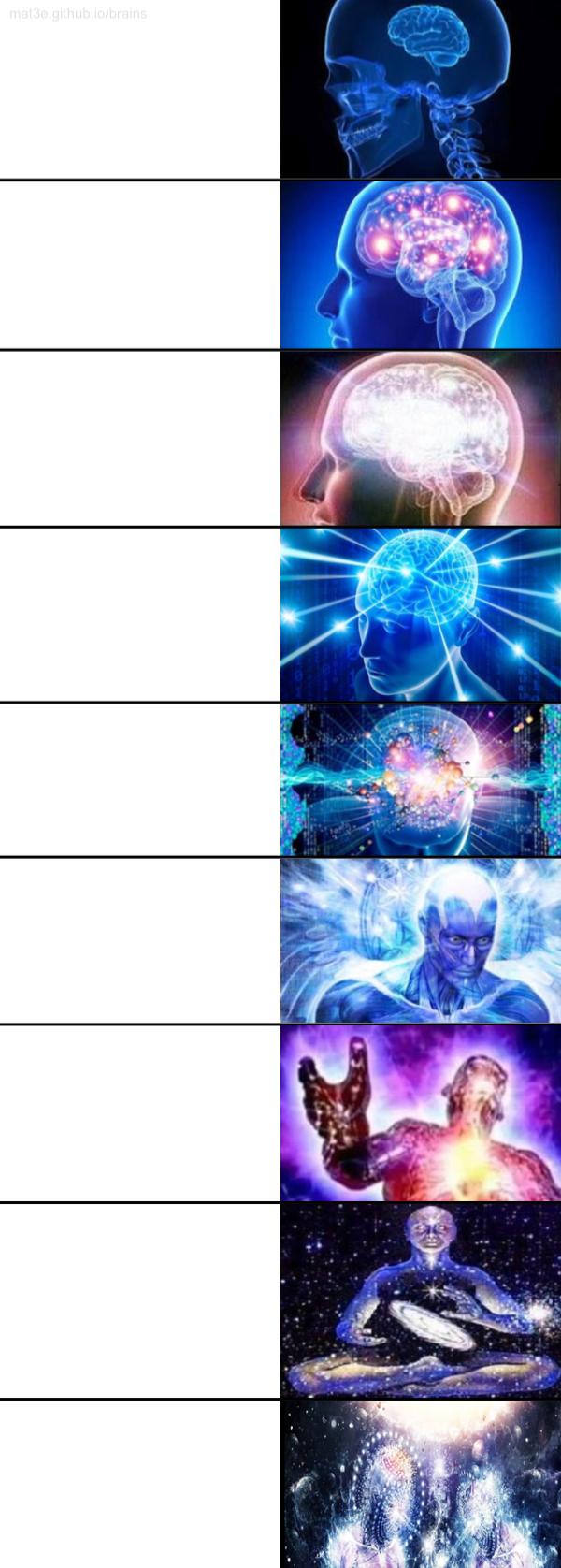 Expanding Brain 9 Blank Meme Template