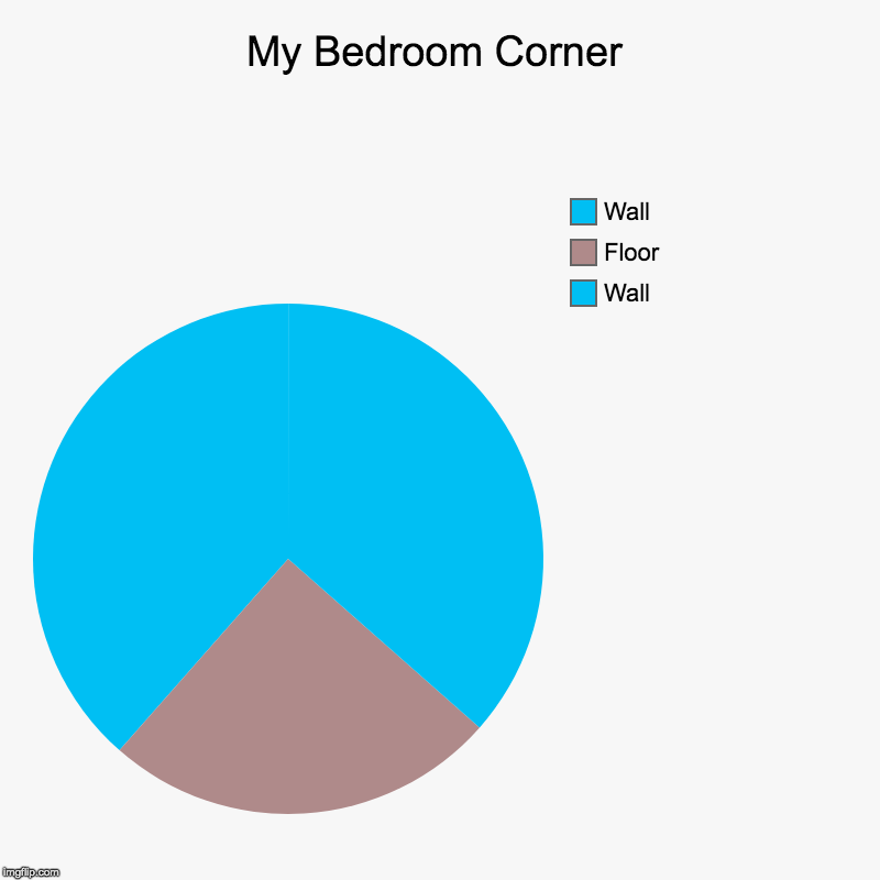 My Bedroom Corner | Wall, Floor, Wall | image tagged in charts,pie charts | made w/ Imgflip chart maker