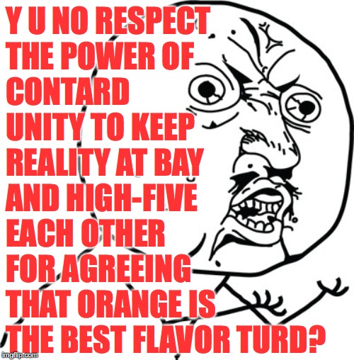 I propose the term 'Orange Turd Derangement Syndrome' (OTDS) to distinguish from the fictional version, TDS | Y U NO RESPECTTHE POWER OFCONTARDUNITY TO KEEPREALITY AT BAYAND HIGH-FIVEEACH OTHERFOR AGREEINGTHAT ORANGE ISTHE BEST FLAVOR TURD? | image tagged in y u no guy,memes,orange turd please,otds | made w/ Imgflip meme maker