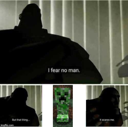 I fear no man | image tagged in i fear no man,creeper,minecraft,gaming | made w/ Imgflip meme maker