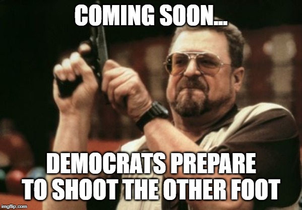 Am I The Only One Around Here | COMING SOON... DEMOCRATS PREPARE TO SHOOT THE OTHER FOOT | image tagged in memes,am i the only one around here | made w/ Imgflip meme maker