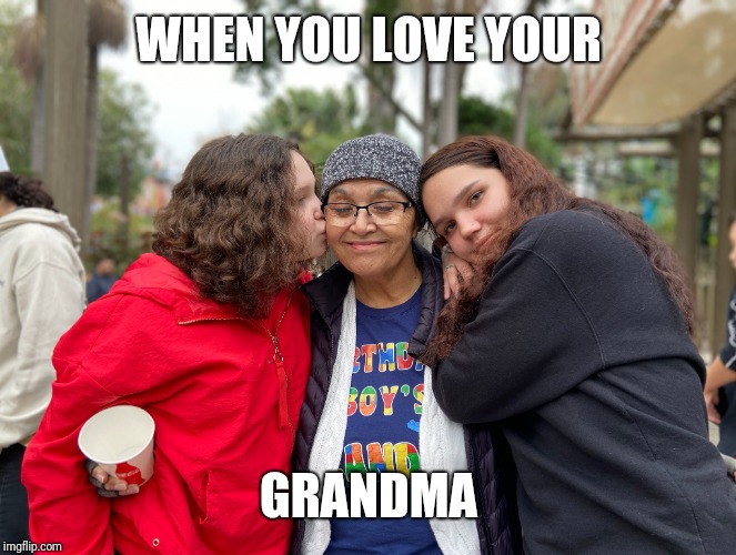 We love grandma | WHEN YOU LOVE YOUR; GRANDMA | image tagged in grandma,love | made w/ Imgflip meme maker