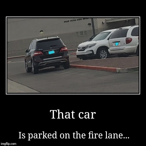 Car parked | image tagged in funny,demotivationals,you had one job,red lane | made w/ Imgflip demotivational maker