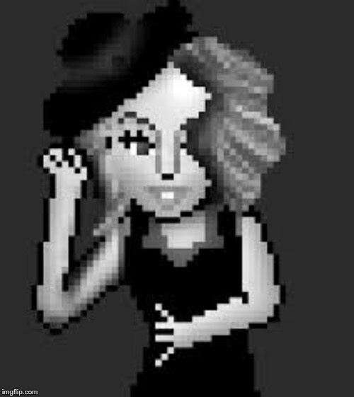 Pixellated Kylie | image tagged in kylie pixellated,pixel,hat,celebrity,style,black and white | made w/ Imgflip meme maker