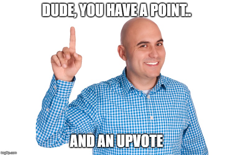 DUDE, YOU HAVE A POINT.. AND AN UPVOTE | made w/ Imgflip meme maker