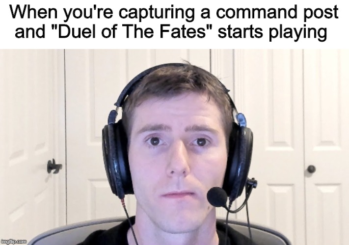 Sad Linus | When you're capturing a command post and "Duel of The Fates" starts playing | image tagged in sad linus,memes,star wars battlefront ii,star wars battlefront,gaming,star wars | made w/ Imgflip meme maker
