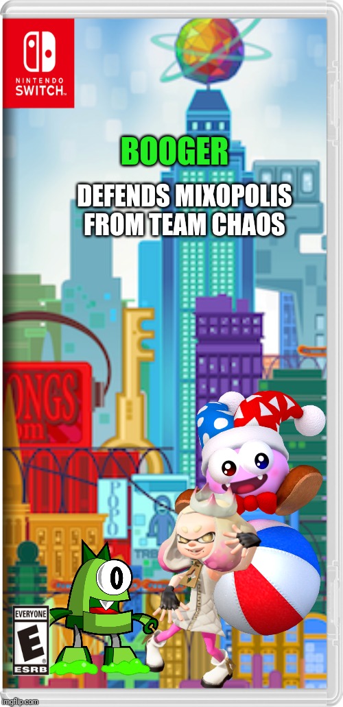 BOOGER; DEFENDS MIXOPOLIS FROM TEAM CHAOS | image tagged in booger,mixopolis,pearl,marx,memes | made w/ Imgflip meme maker