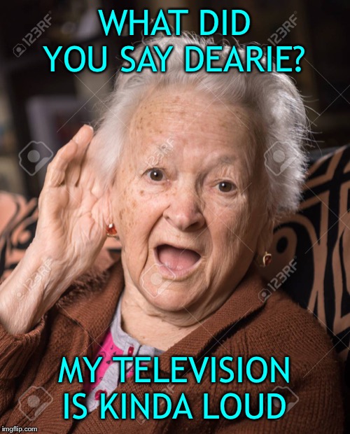 WHAT DID YOU SAY DEARIE? MY TELEVISION IS KINDA LOUD | made w/ Imgflip meme maker