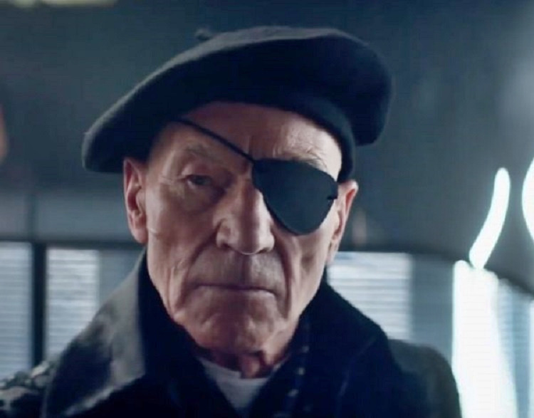 Picard wearing eyepatch Blank Meme Template
