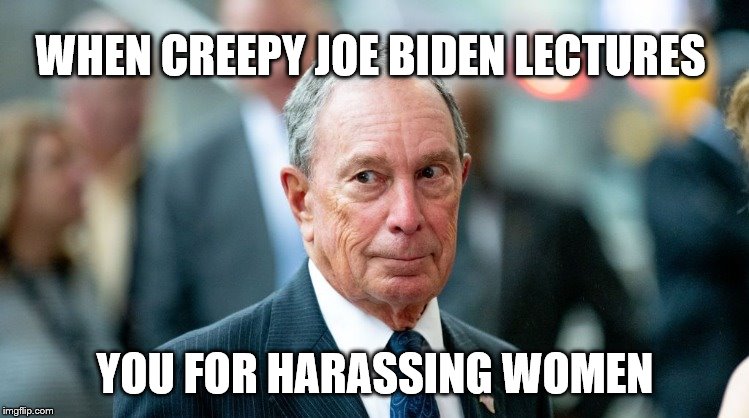 Creepy Joe  OK Bloomer | WHEN CREEPY JOE BIDEN LECTURES; YOU FOR HARASSING WOMEN | image tagged in ok bloomer,creepy joe,democrat debate | made w/ Imgflip meme maker