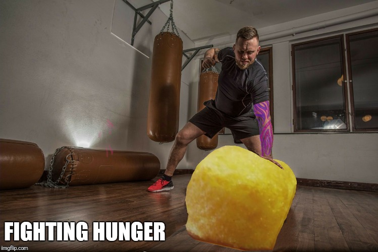 Figuring | FIGHTING HUNGER | image tagged in meme,funny,food,fighting,photoshop | made w/ Imgflip meme maker