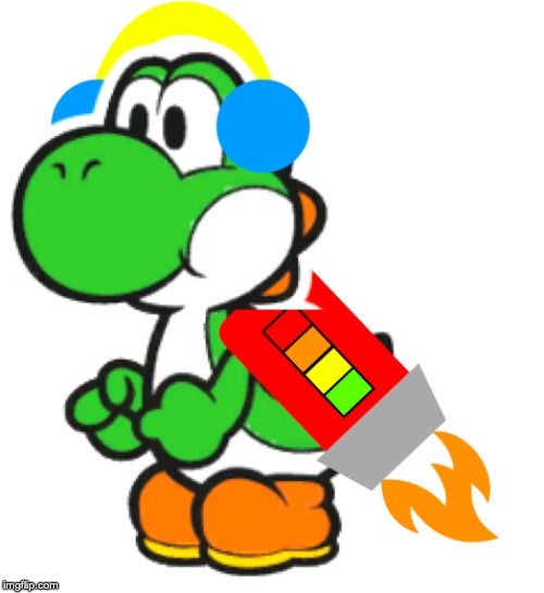 Here's one of my new OCs, Jet the Yoshi! | image tagged in jet | made w/ Imgflip meme maker