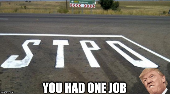 YOU HAD ONE JOB | image tagged in you had one job,funny,funny memes | made w/ Imgflip meme maker