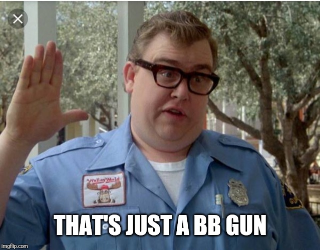 John Candy National Lampoon Vacation Guard | THAT'S JUST A BB GUN | image tagged in john candy national lampoon vacation guard | made w/ Imgflip meme maker