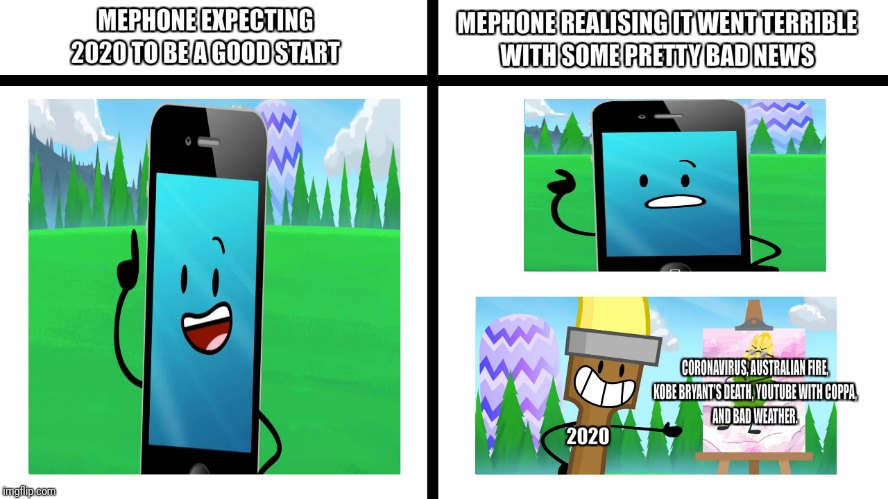 MePhone's perspective in 2020, just like everyone else's. | image tagged in 2020 | made w/ Imgflip meme maker
