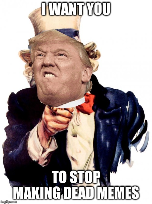 Uncle Sam | I WANT YOU; TO STOP MAKING DEAD MEMES | image tagged in memes,uncle sam | made w/ Imgflip meme maker