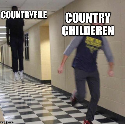 floating boy chasing running boy | COUNTRY CHILDEREN; COUNTRYFILE | image tagged in floating boy chasing running boy | made w/ Imgflip meme maker