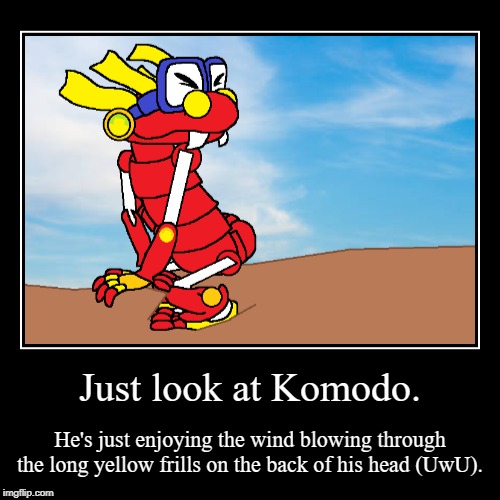 Relaxed lizard boi | image tagged in cute,demotivationals,wind,uwu,wholesome,animal mechanicals | made w/ Imgflip demotivational maker