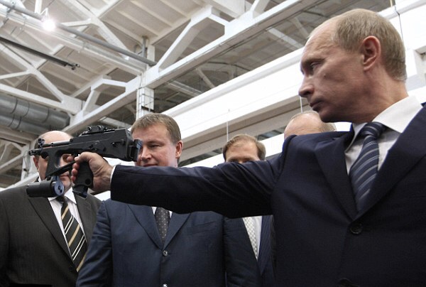 Putin holding gun Blank Meme Template