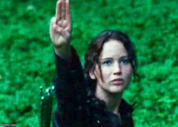Katniss salute | image tagged in katniss salute | made w/ Imgflip meme maker