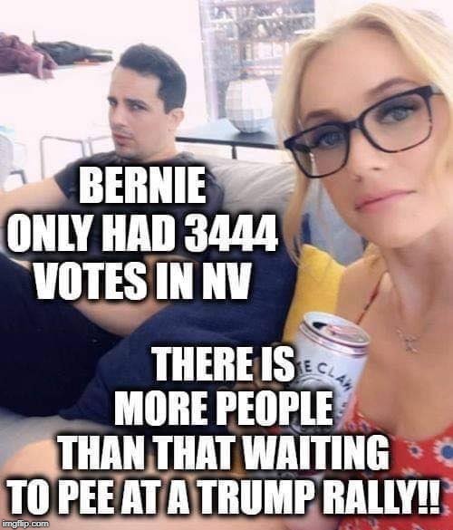 Bernie is surging?? | image tagged in sanders,trump,waiting to pee | made w/ Imgflip meme maker
