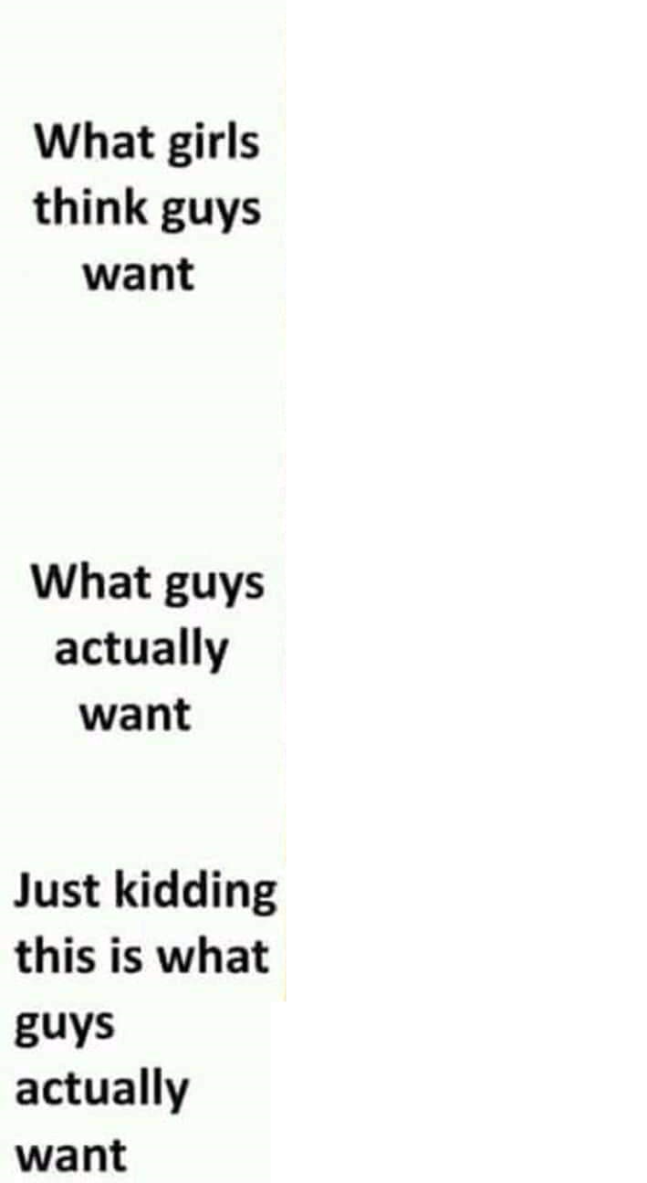High Quality What girls think guys want Blank Meme Template