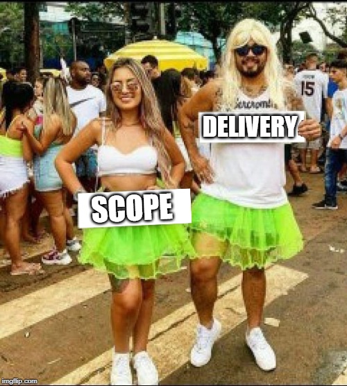 Carnival couple | DELIVERY; SCOPE | image tagged in carnival couple | made w/ Imgflip meme maker