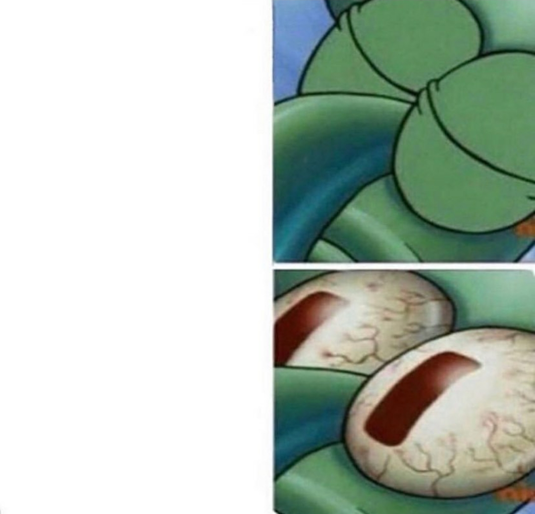 Squidward sleeping Blank Meme Template. 