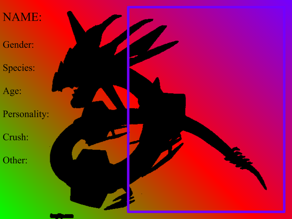 Bio sheet template for Tre_The Dragapult Blank Meme Template