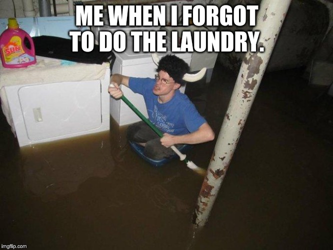 Laundry Viking Meme | ME WHEN I FORGOT TO DO THE LAUNDRY. | image tagged in memes,laundry viking | made w/ Imgflip meme maker