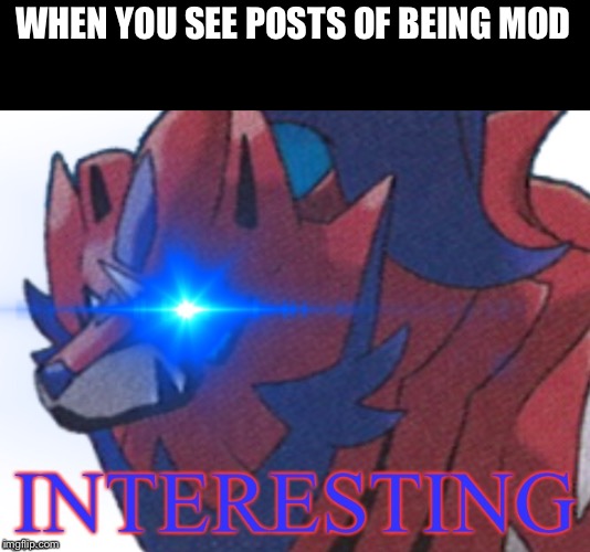 WHEN YOU SEE POSTS OF BEING MOD | image tagged in interesting steelfall | made w/ Imgflip meme maker