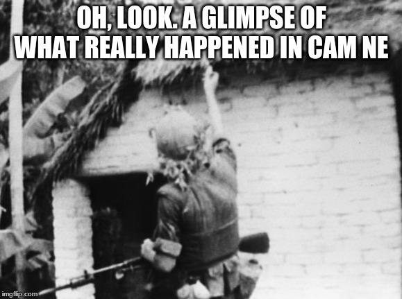 Cam Ne Incident | OH, LOOK. A GLIMPSE OF WHAT REALLY HAPPENED IN CAM NE | image tagged in vietnam | made w/ Imgflip meme maker