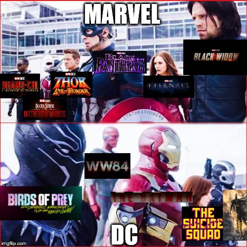 Iron Man vs Captain america | MARVEL; DC | image tagged in iron man vs captain america | made w/ Imgflip meme maker